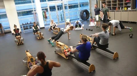 Core Workout Exercise Class Stock Footage 21425417