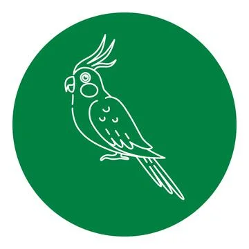 Corella parrot icon in thin line style Stock Illustration