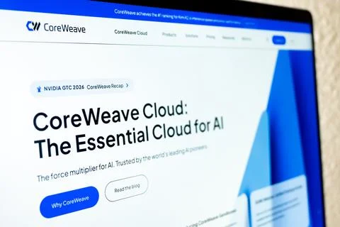 Coreweave cloud essential for ai computing Fotos de archivo
