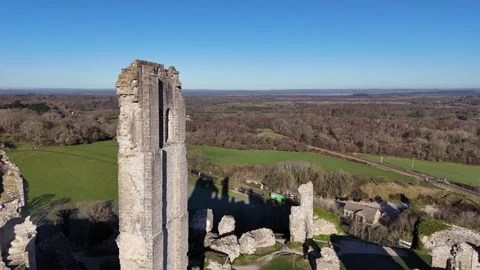 Corfe Castle in the Glorious Sunshine Stock Footage 266549528