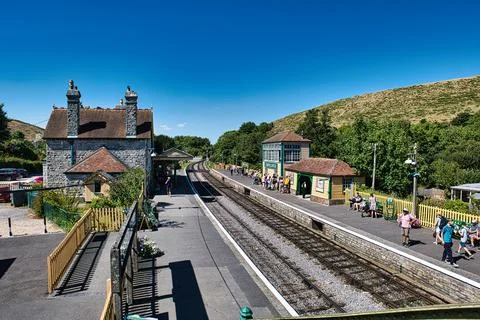 Corfe Castle station Stock Photos