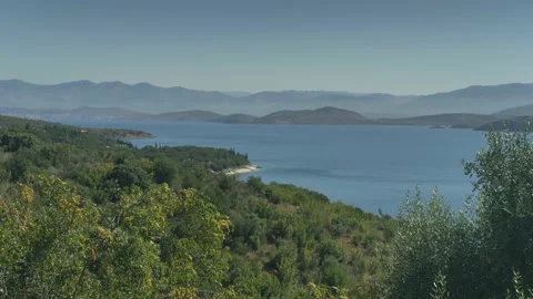 Corfu coastline, high cliffs on the north of an Island, Greece Vídeos de archivo 141760183