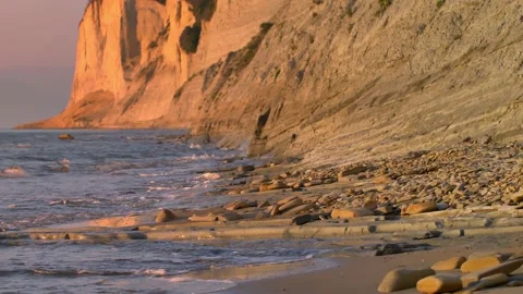 Corfu coastline, high cliffs on the north of an Island, Greece Stock-Footage 141888492