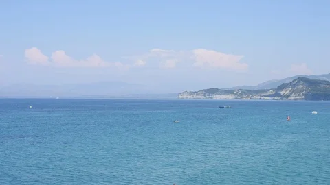 Corfu , Greece - August 06 , 2018: turist in the beautiful sea of Corfu , Greece Stock Footage 116420098