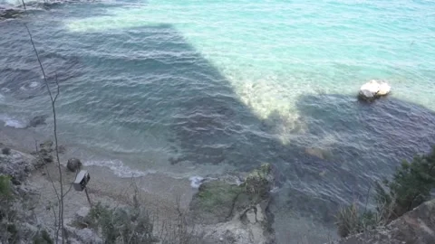 Corfu, Greece - Cliff Wave Views Stock Footage 143860350