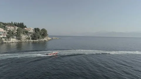 Corfu ISland Speedboat 2 chasing shot Stock-Footage 130817609