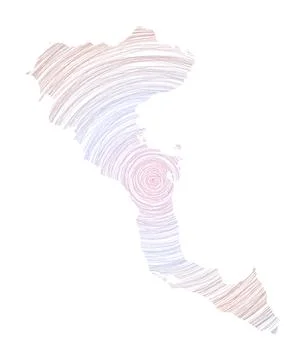 Corfu map filled with concentric circles. Sketch style circles in shape of .. イラスト素材