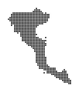 Corfu map. Map of Corfu in dotted style. Borders of the island filled with .. Stock Illustration
