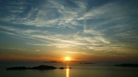 Corfu sea sunset, time-lapse Stock Footage 11267936