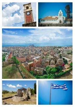 Corfu set Stock Photos