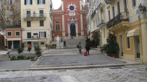 Corfu square Greece Vidéo 47082361