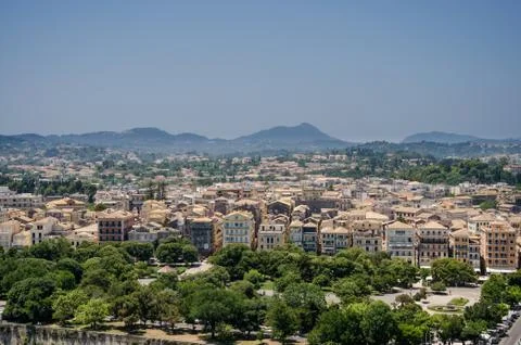 Corfu Town panorama Stock Photos