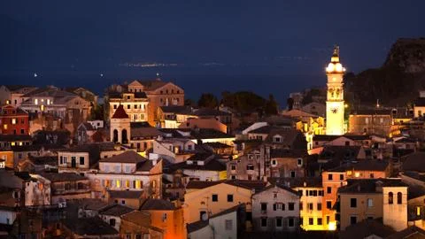Corfu town, panoramic view Stock Photos