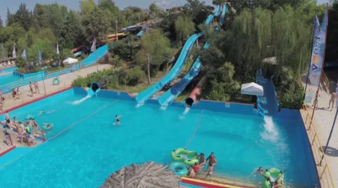 Corfu water park | Stock Video | Pond5