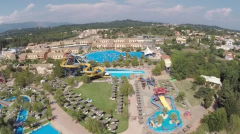 Corfu water park Stock Footage 63789893