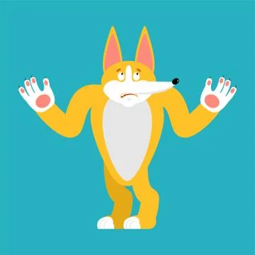 Corgi confused oops. Dog perplexed emotions. Pet surprise. Vector illustratio Stock-Illustration