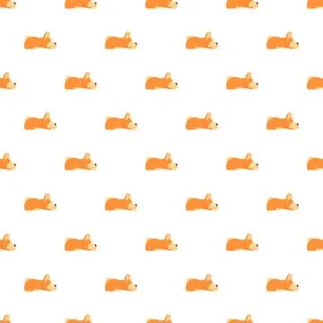 Corgi dog pattern repeating design for textiles and wallpaper Stock Illustration