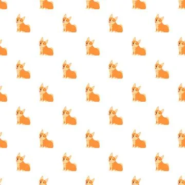Corgi dog seamless pattern creating cute wallpaper background Stock Illustration
