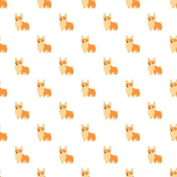 Corgi dog seamless pattern repeating background design Stockillustratie