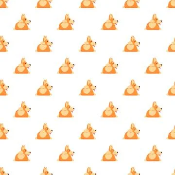 Corgi dog seamless pattern on white background Stock Illustration