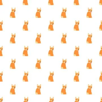 Corgi dog seamless pattern on white background Stock Illustration