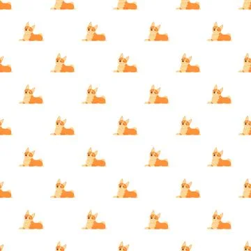 Corgi dogs seamless pattern on white background Stockillustratie