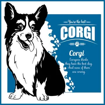 Corgi - vector template for t-shirt, logo and badges Stock Illustration