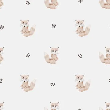Corgi watercolor pattern design on white background suitable for fabric and.. Illustrazione stock