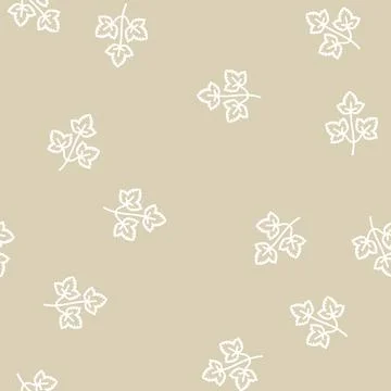 Coriander leaves line seamless pattern Stock Illustration