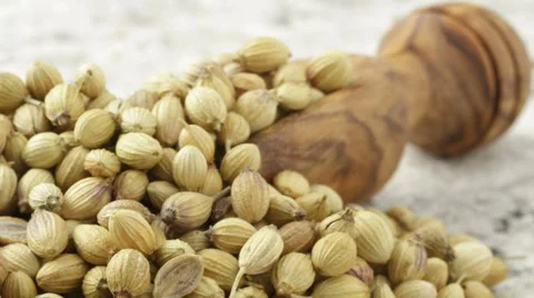Coriander seeds tracking shot Stock Footage 62698282
