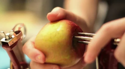Coring of an Apple - 2 Stock Footage 10318061