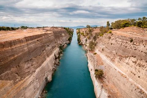 Corinth canal view Stock Photos