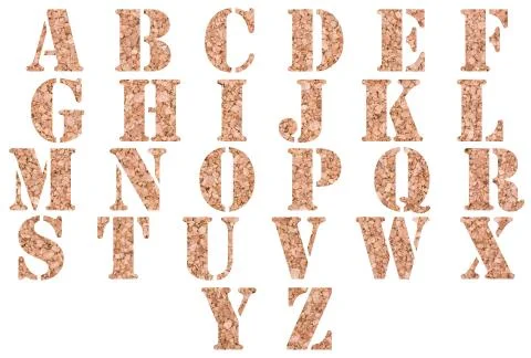 Cork alphabet Stock Photos