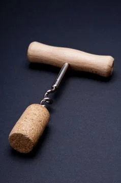 Cork and corkscrew Stock Photos