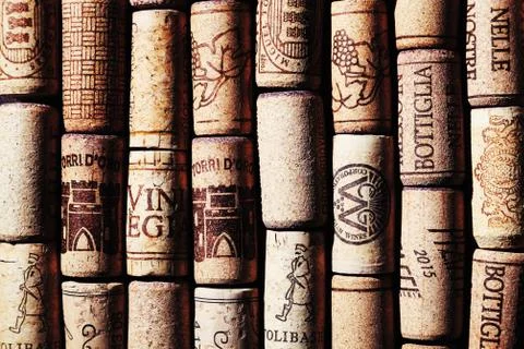 Cork background, closeup Stock Photos