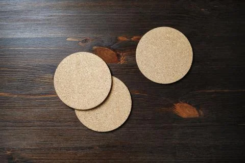 Cork beer coasters Stock Photos
