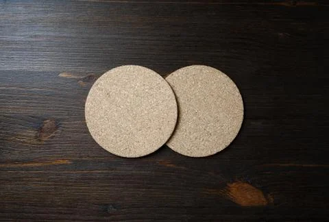 Cork beer coasters Stock Photos
