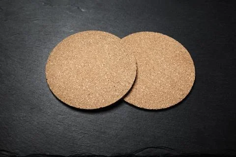 Cork beer coasters Stock Photos