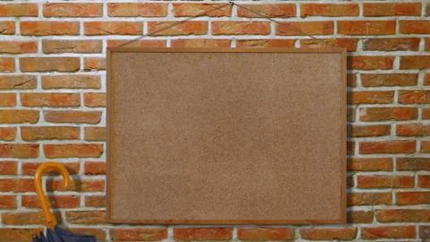 The cork-board the background of brickwork 001 Foto stock
