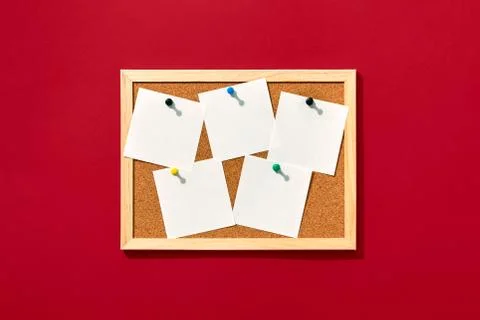 Cork board with blank notes Stock Photos