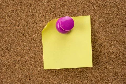 Cork board with pinned note Stock Photos