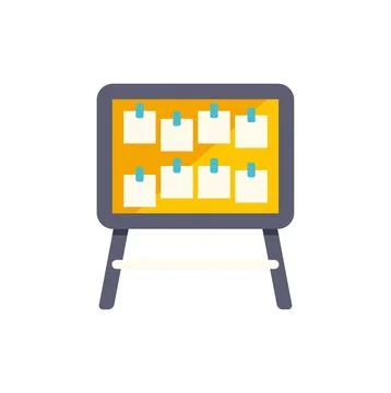 Cork board with sticky notes for project planning Stock Illustration