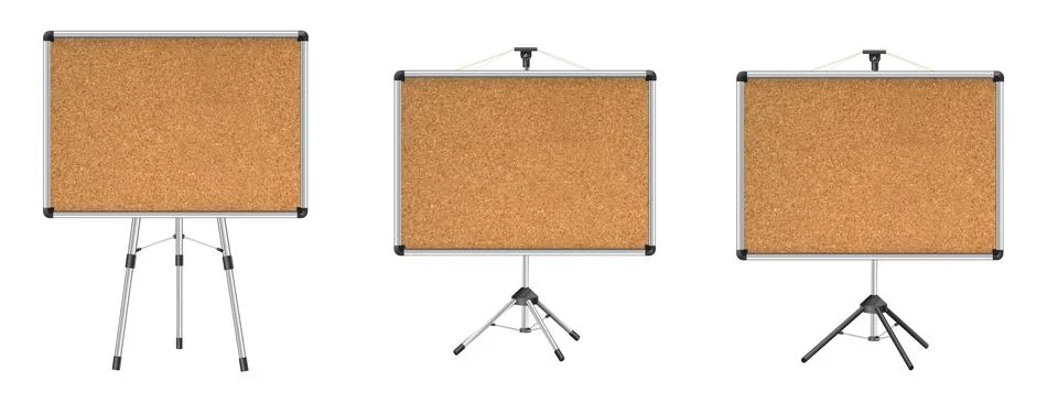 Cork board with wood frame. Empty corkboard with brown texture on transparent Stock Illustration