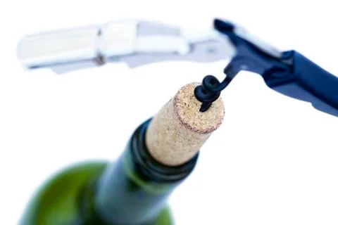 Cork extraction Stock Photos
