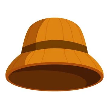 Cork helmet protecting from sun while exploring tropical jungle Stock Illustration