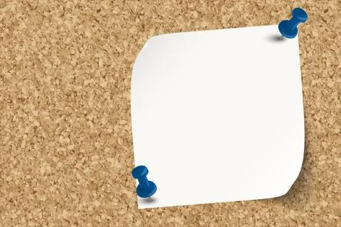 Cork pinboard with note paper Stock Illustration