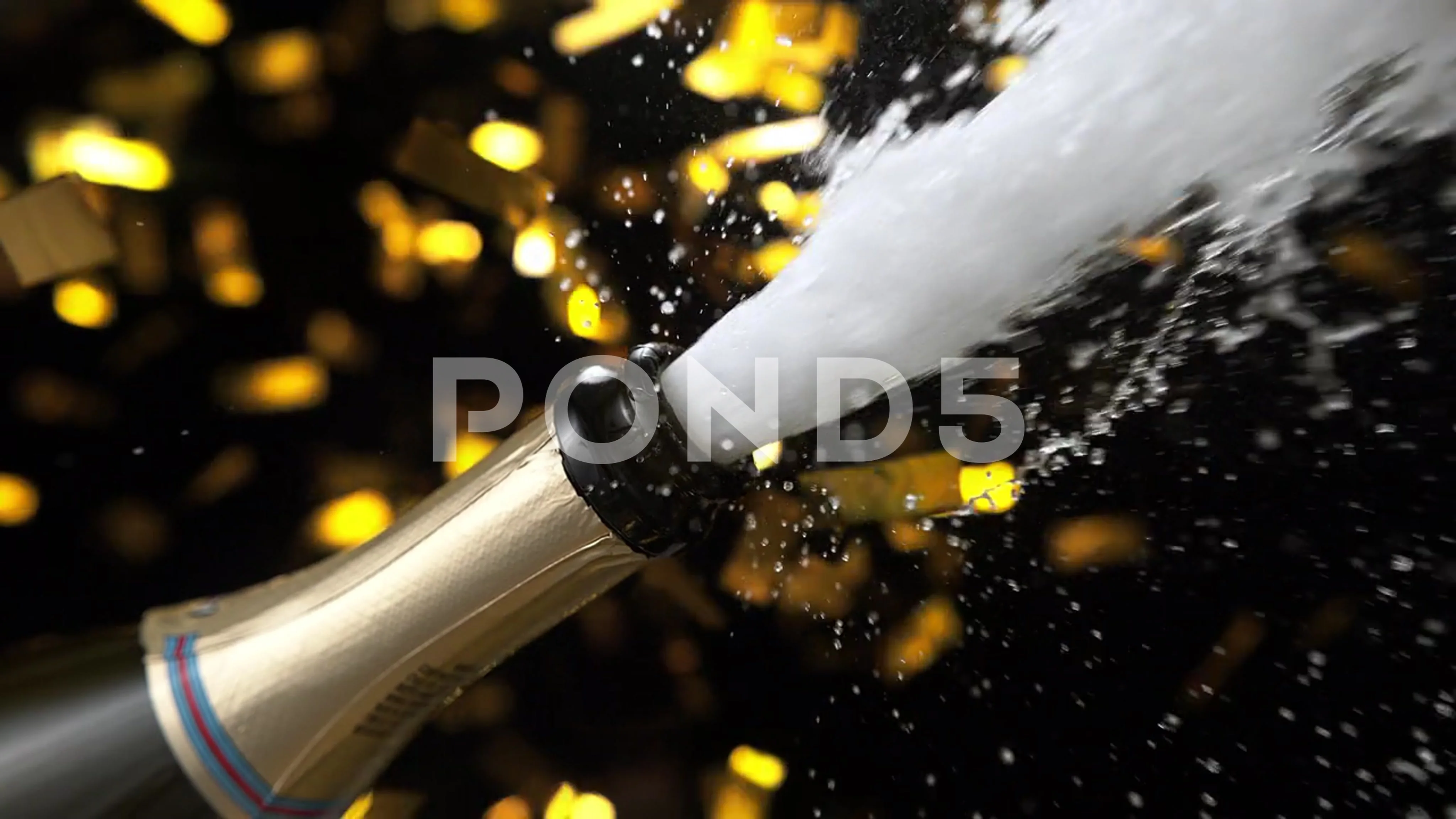 Cork Popping out of Champagne Bottle wit, Stock Video