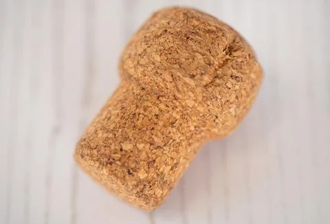 A cork stopper is shown in a close up 스톡 사진