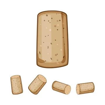 Cork stoppers for beverage bottles, opening celebration concept Stock Illustration