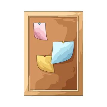 Corkboard with notes illustration 스톡 일러스트